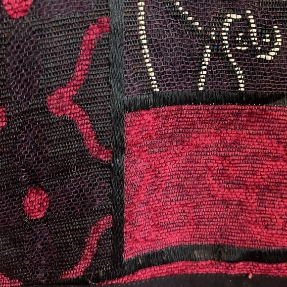 Mary McFadden-L-Burgundy& black patterned, long sleeve zip front tapestry jacket - Picture 6 of 11